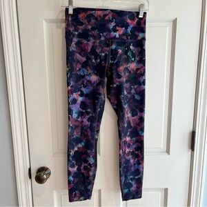 Lululemon Wunder Train Opulent Floral Black Tights Sz 6